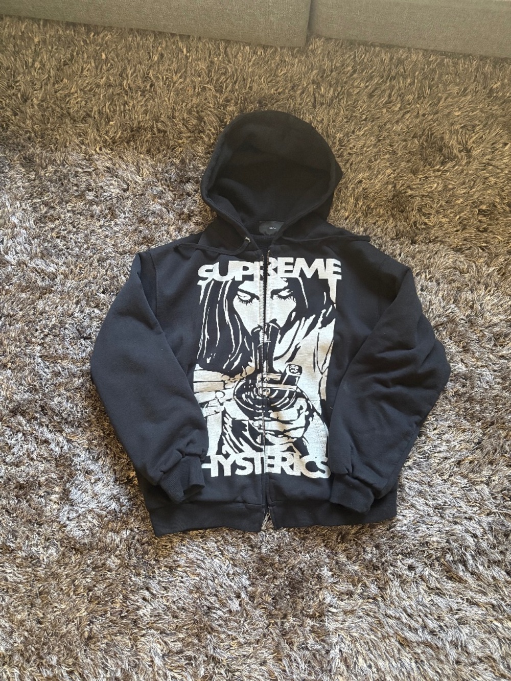 Supreme Hysteric Glamour Thermal Lined Zip Up Hooded Sweatshirt